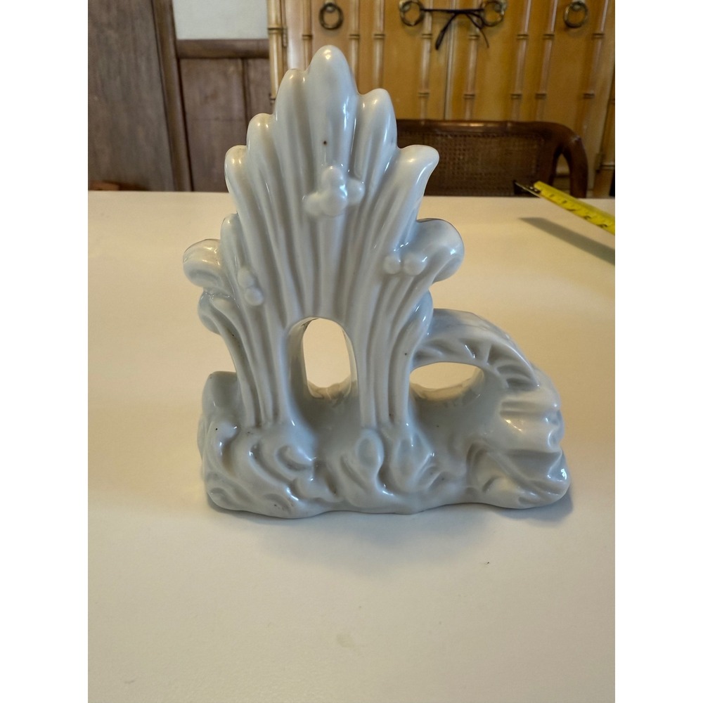 Vintage White Porcelain Aquarium Ornament Shell Coral Fish Tank Decor Japan - Picture 6 of 8